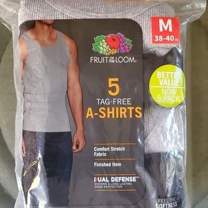 Fruit of the Loom A Shirts Size Medium 5 Pack Tag